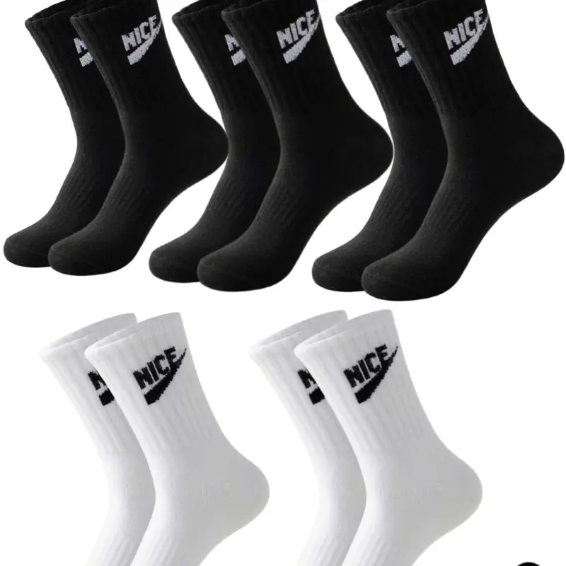 5 Pairs Breathable Crew Socks | Moisture Wicking Comfort | NICE Trendy Unisex Socks | Streetwear for Spring/Summer | Versatile for Daily, Travel, Work & Sports