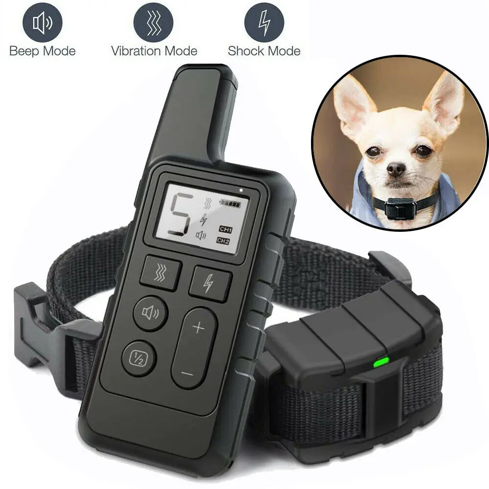 Dog Training Collar With 3 Training Modes, 1500Ft Remote Electronic Dog Shock Collar, Electric Shock Collar,Rechargeable Waterproof Pet Trainer