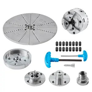 【fathersdaygift】VEVOR KP965 Lathe Chuck 4-Jaw 3.75" DiameterMetal Lathe Chuck Turning Machine Accessories with 5 Sets of JawsSelf-centering Toolfor Precision MachiningGrinding MachinesMilling Machines