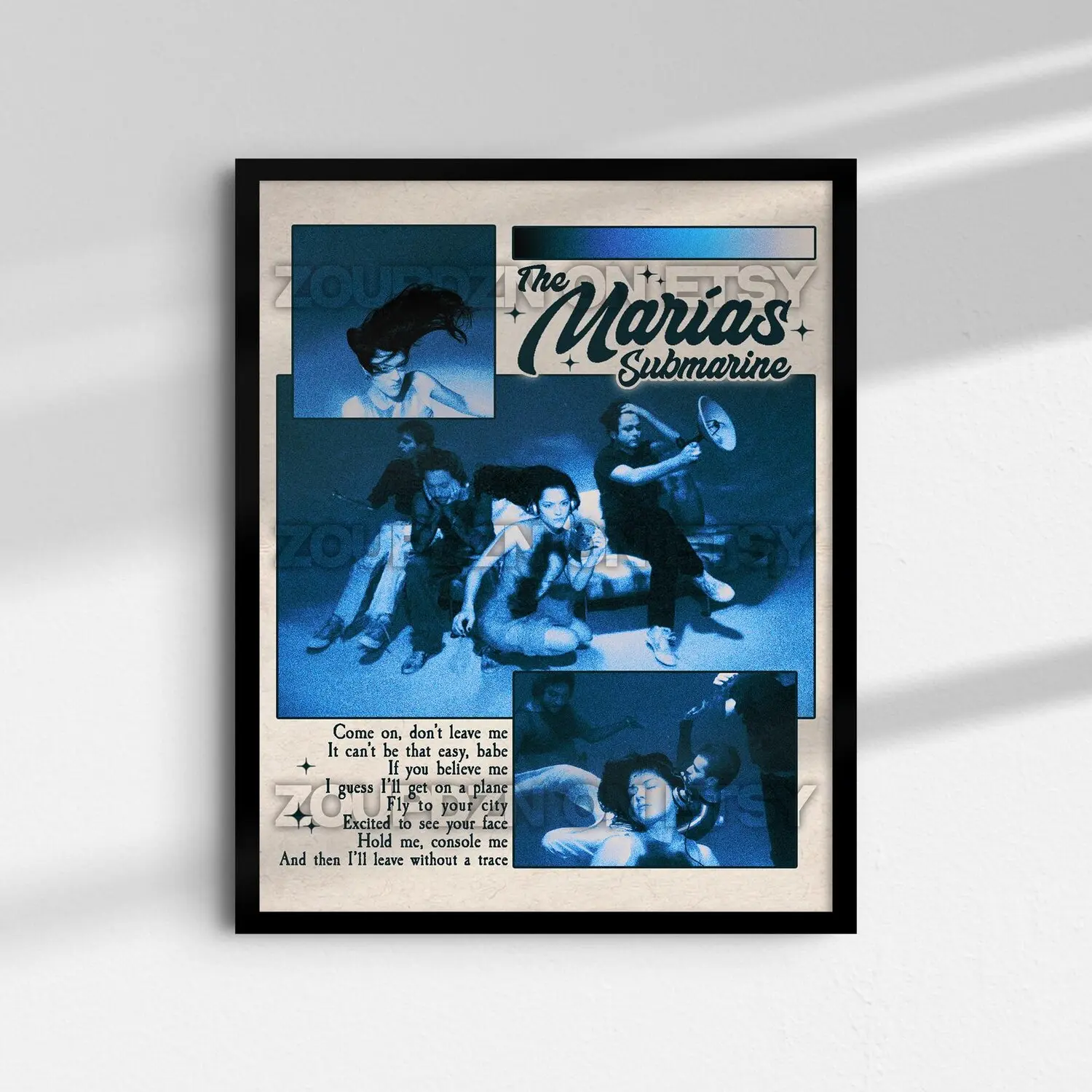 The Marías Poster Print | Submarine Poster | Aesthetic Music Wall Art | Brutalism Music Poster