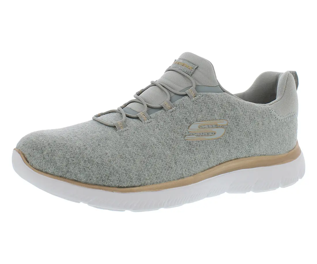 Skechers Summits-Dazzling Me Women's Sparkle Knit Wide Width Slip-On Walking Shoes - Low Top Fabric Trainer, Everyday Athletic Casual Footwear, Sneaker