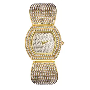 OIDEA Women's Square Rhinestone Analog Quartz Watch - Iced Out Bling Wide Band Jeweled Wrist-Worn Wristwatch with Removable Strap, Analog Quartz Watches, Jeweled Quartz Watches