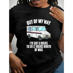 100% Cotton Unisex Funny Delivery Driver Post Office Truck Postal Workers T-Shirt Casual Graphic Printed Vintage Tshirt