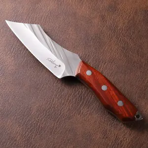 Practical multi-functional knife with a sharp blade for clean and effortless cutting, featuring a textured handle that is non-slip and wear-resistant, and comes with a sheath.