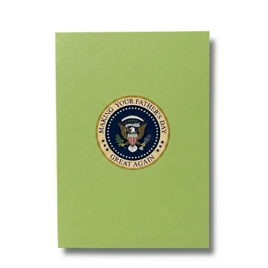 Talking Voice Handwritten Letter Card Green, Make America Great Themed MAGA Greeting Card, Patriotic Republican Political Humor Keepsake Gift for Trump Supporters, Funny Novelty Card for Conservative Dads, Grandpas & Husbands