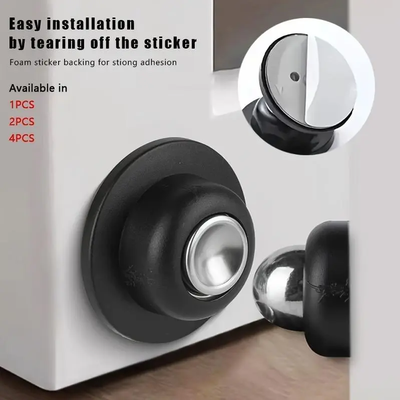 1/2/4pcs Super Strong Magnetic Silent Buffer Door Stopper, No Need For Drilling, Easy Installation, Ensuring Safety, Suitable For Various Types Of Doors In Homes And Offices, The Best Christmas Gift