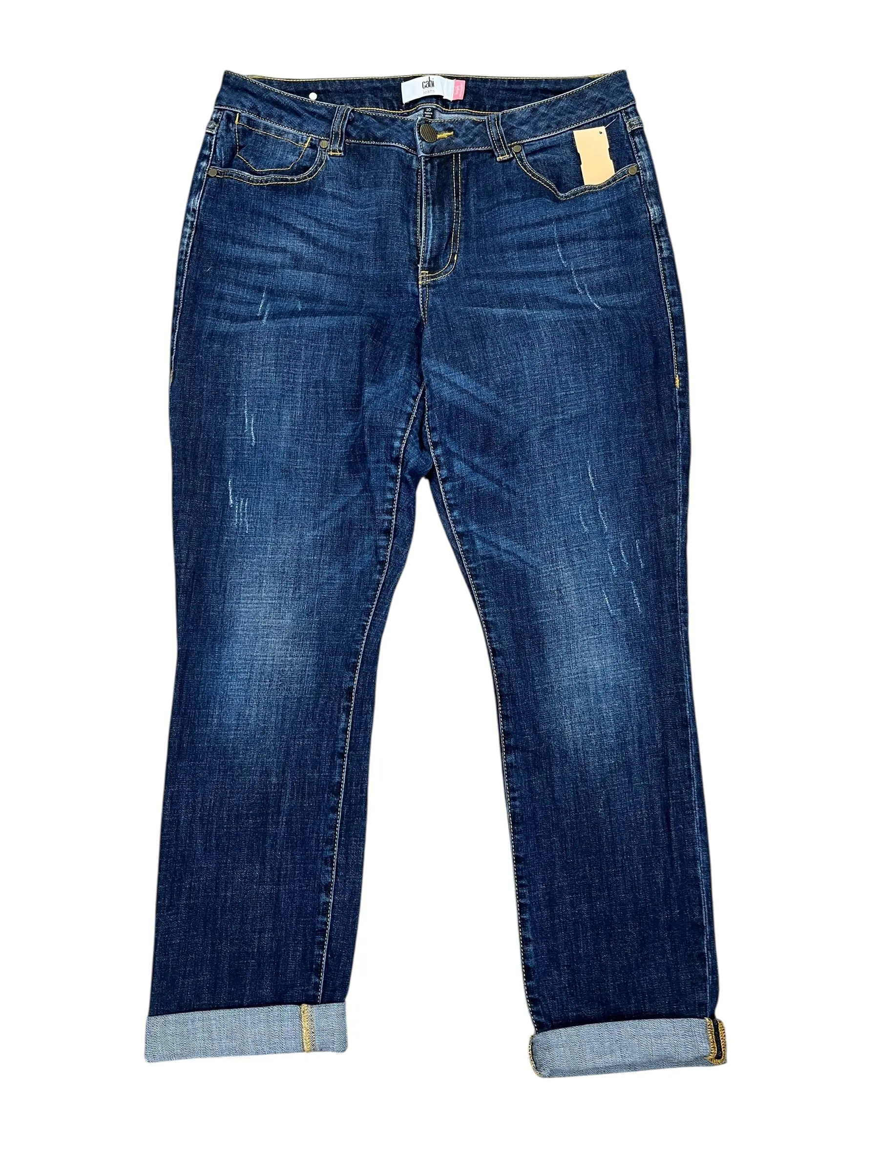 Jeans Straight By Cabi In Blue Denim, Size:10