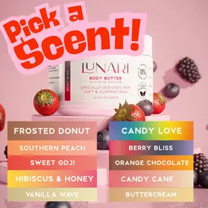 Lunari Body Butter - Sweet Dessert Scents | Ultra Hydrating Body Glaze with Olive Squalane & Vitamin E | Deep Moisture, Natural Glow