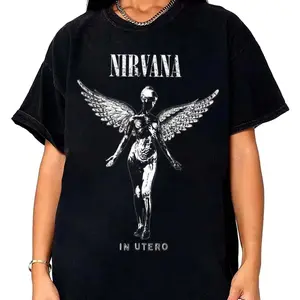Vintage Nirvana Shirt 90s Grunge Rock Band Graphic Tee