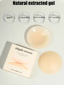 4 pieces of reusable ultra-thin nipple covers, invisible and seamless breast pads, convex-proof, without straps, suitable for dresses, formal gowns, wedding dresses, and swimsuits, Silicone Bras Pad