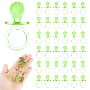 36PCS Baby Shower Pacifiers Party Favors 2.5" Acrylic Dummy Decorations (Green) | Baby Shower Game Supplies & Decorations