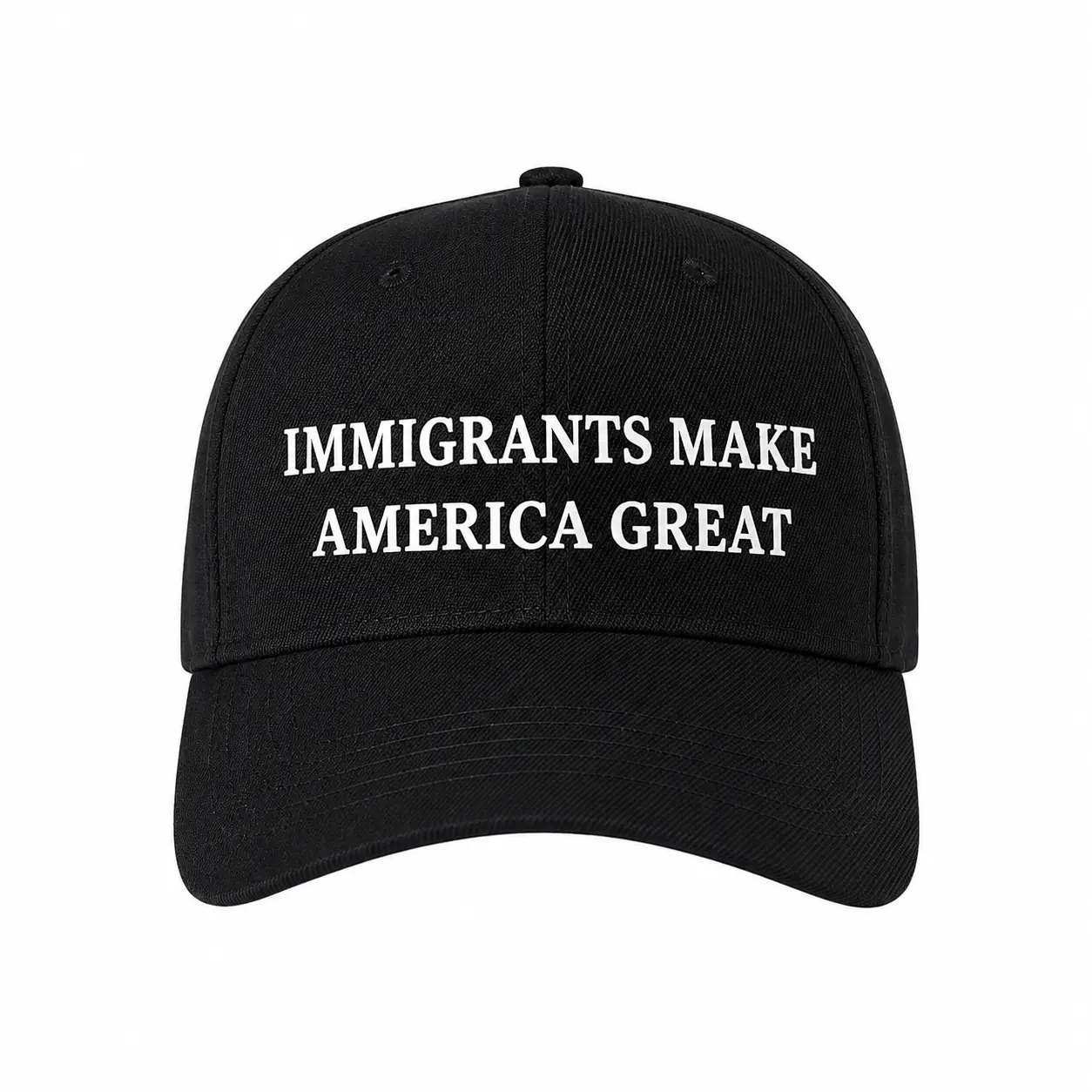 Immigrants Make America Great  Graphic Print Cap, Black Adjustable Baseball Hat, Statement Letter Design for Men Women, Casual Outdoor Fit, Father's Day Gift