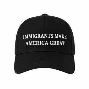 Immigrants Make America Great Hat, Black Adjustable Baseball Cap, Statement Graphic Hat for Men Women, Casual Outdoor Cap, America Letter Print Hat, Father's Day gift