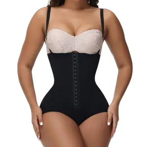 Women's High Waisted Hook-Eyes Fajas Bodysuit Tummy Control Waist Trainer Shaper Lifter Shorts