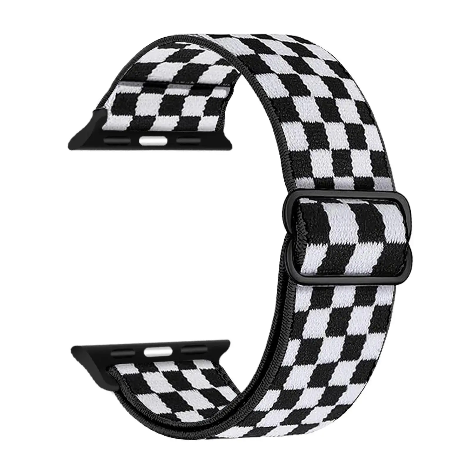 Checkerboard Pattern Nylon Band (Band Only), Unisex Wear Fashionable Smart Watch Strap, Wearable Accessory Compatible with Apple Watch Series