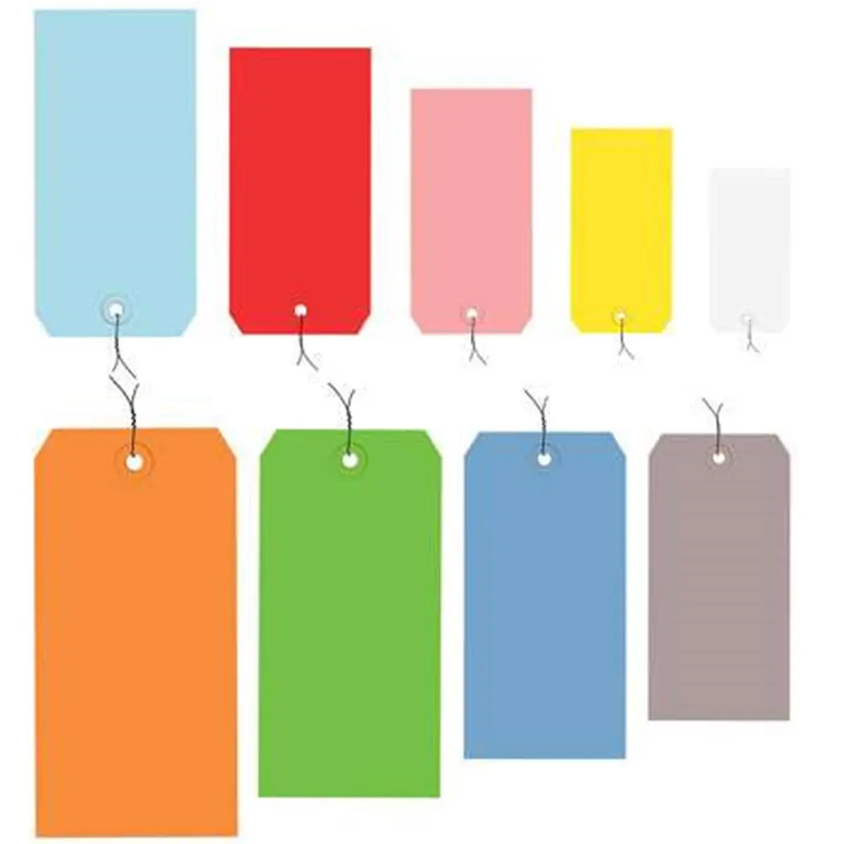 Aviditi High Caliber Pre-Wired Shipping Labels, 8x4 in 13 Point Yellow Cardstock, Pre-Wired with 12" 26 Gauge Wire, Pack of 500, for Office Users