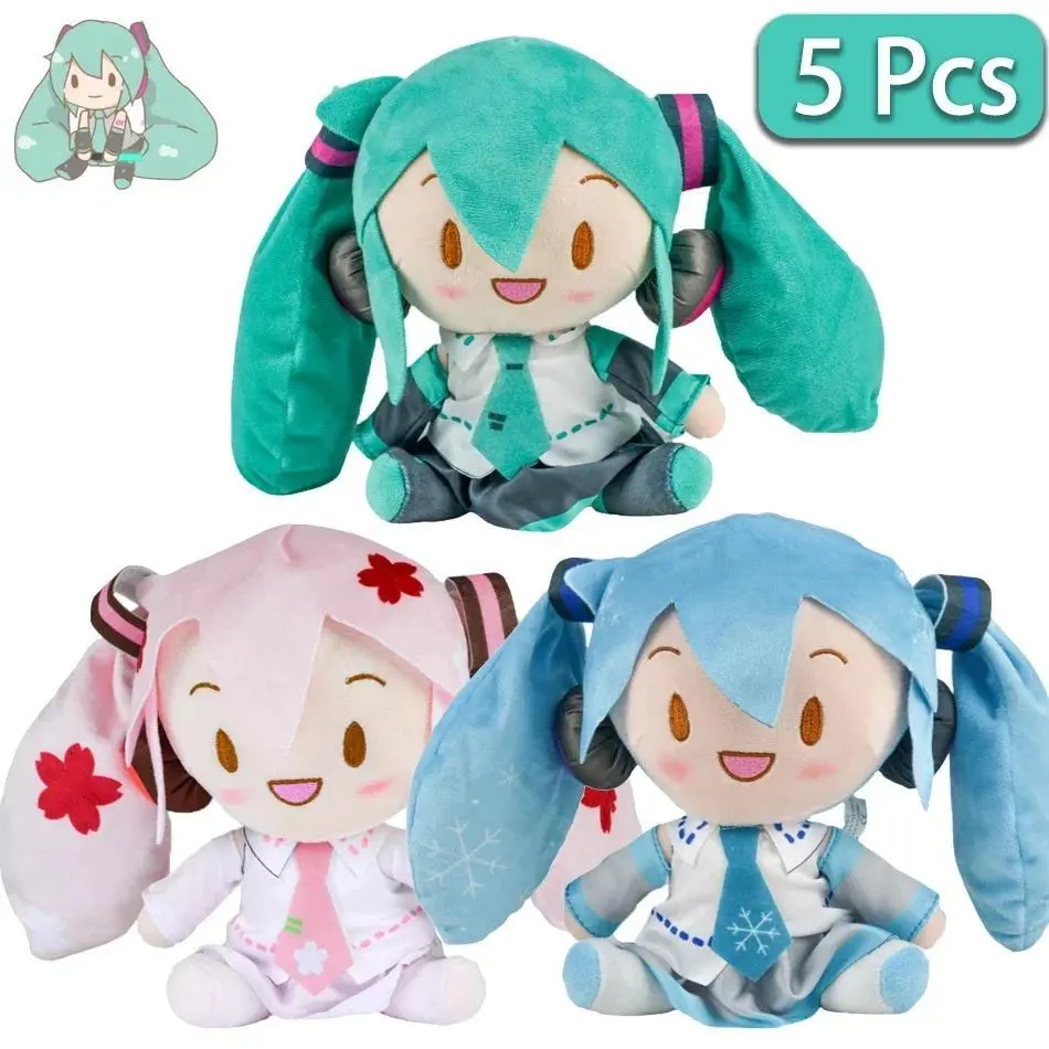 Cartoon 20cm Hatsune Miku Plush Doll Toy Anime sakura Miku snow Miku Character Kawaii Sitting posture Fufu Kids Christmas Gift