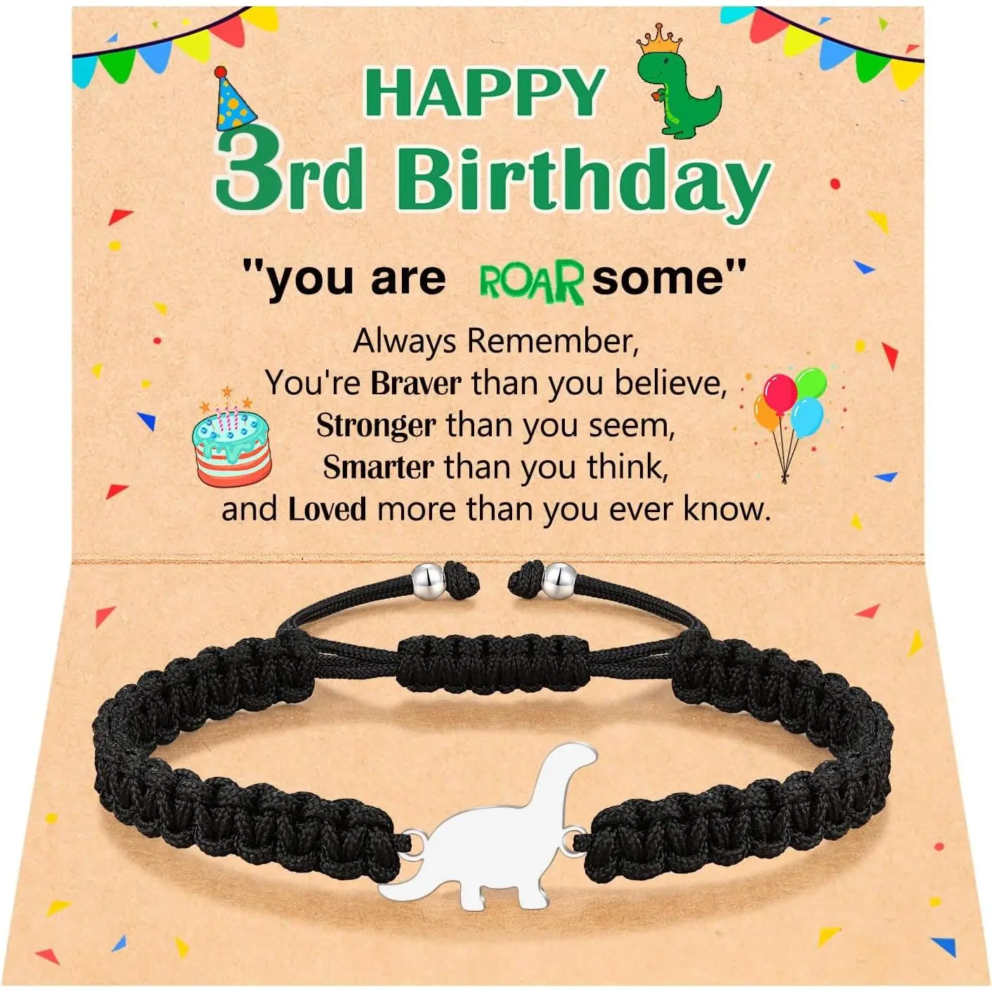 Birthday Gifts for 3 4 5 Year Old Boys Dinosaur Bracelet for Son Grandson Nephew Daily Clothing Decor