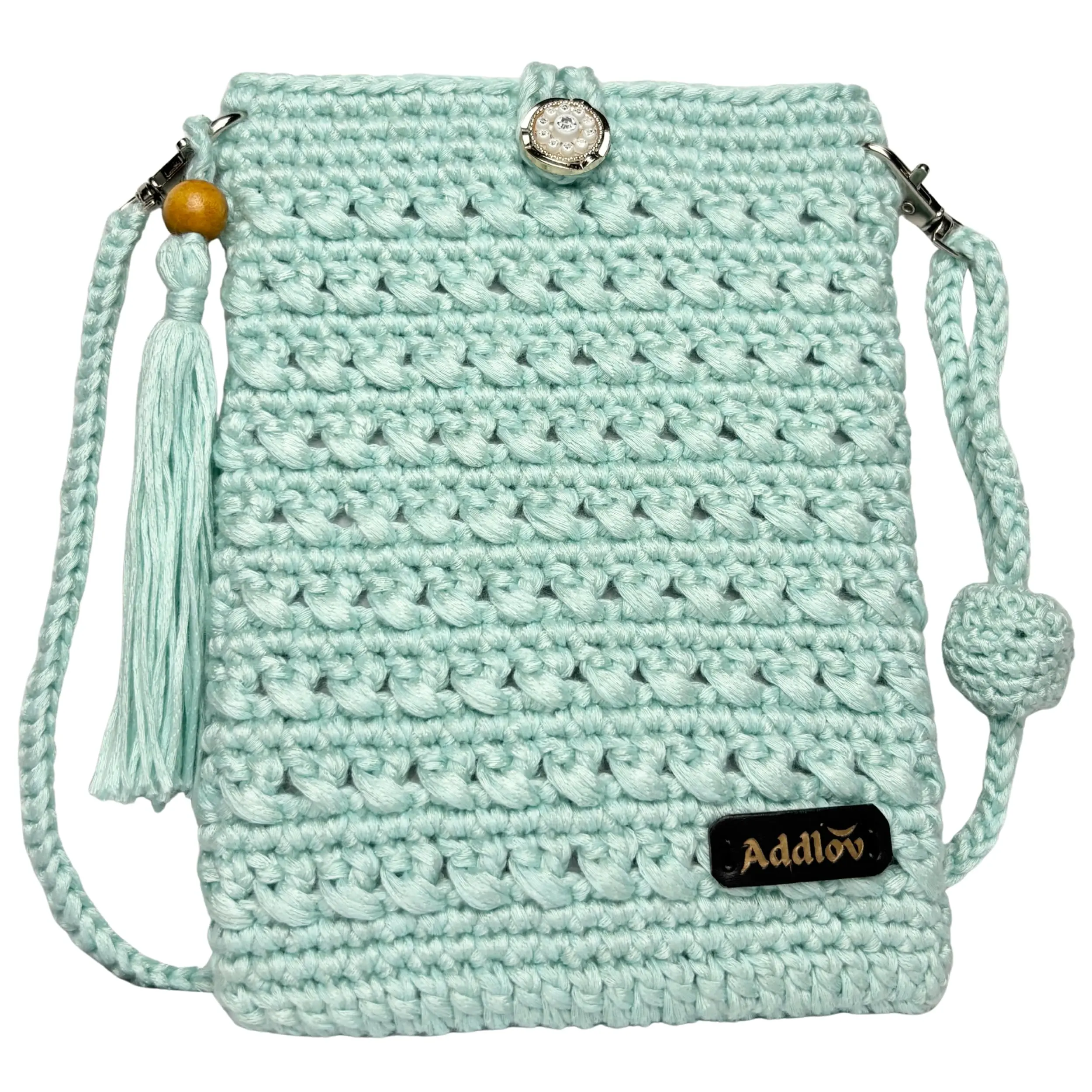 Addlov Handmade Unique Gifts for Mom, Mothers Day Gift - Crochet Crossbody Bag, Cell Phone Pouch for Women