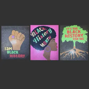 NOIRÉ Ventures Signature Sand Art Collection 3 Oversized 12x12 Featuring 7 Premium Pigments for Black History Month Celebrations