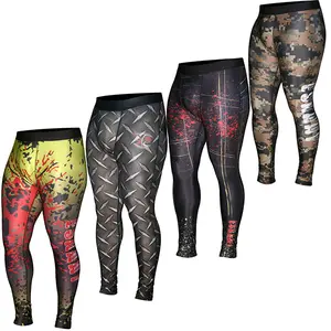 SKYLINEWEARS Mens Sublimated Thermal Compression Pants Running Gym Stretchable Tights Trouser