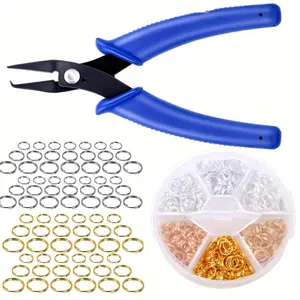 700 pieces of jewelry making open loops, small double closed jump loops with open pliers, suitable for craft jump loops on necklaces and bracelets
