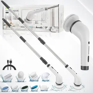 Electric Spin Scrubber, Cordless Shower Scrubber Full-Body IPX7 Waterproof, Electric Cleaning Brush with 4 Replaceable Brush Headsand 3 Adjustable Extension Handle, 2-Speed for Bathroom, Kitchen, Toilet, Window, Pool, tiktok shop deals