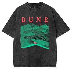 Dune Arrakis Landscape with Paul and Chani Lightweight Acid Washed Tee, Dune Shirt, movie lover Graphic tee movie shirt Streetwear Menswear Cotton Fabric