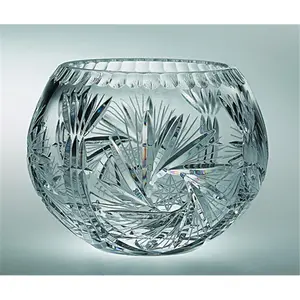 Pinwheel 5 in. Traditional Hand-Cut Mouth-Blown Round European Crystal Bowl - Kitchenware Tableware for Dining, Serving, Crystal Bowls