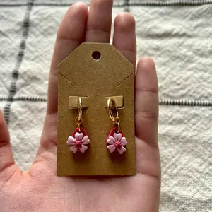 Strawberry Cream Handmade Clay Earrings