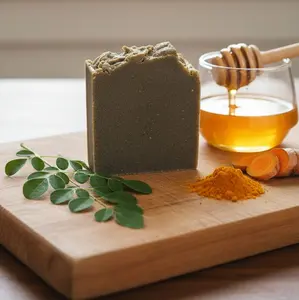 Natural Moringa-Honey-Turmeric Infused Soap Bar for Gentle Skin Cleansing