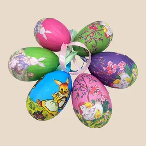 Set of Painted Eggs TEUM Easter Egg Ornaments Creative Paper Eggs