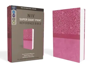 NIV, Super Giant Print Reference Bible, Giant Print, Imitation Leather, Pink, Red Letter Edition -- Zondervan - Bible