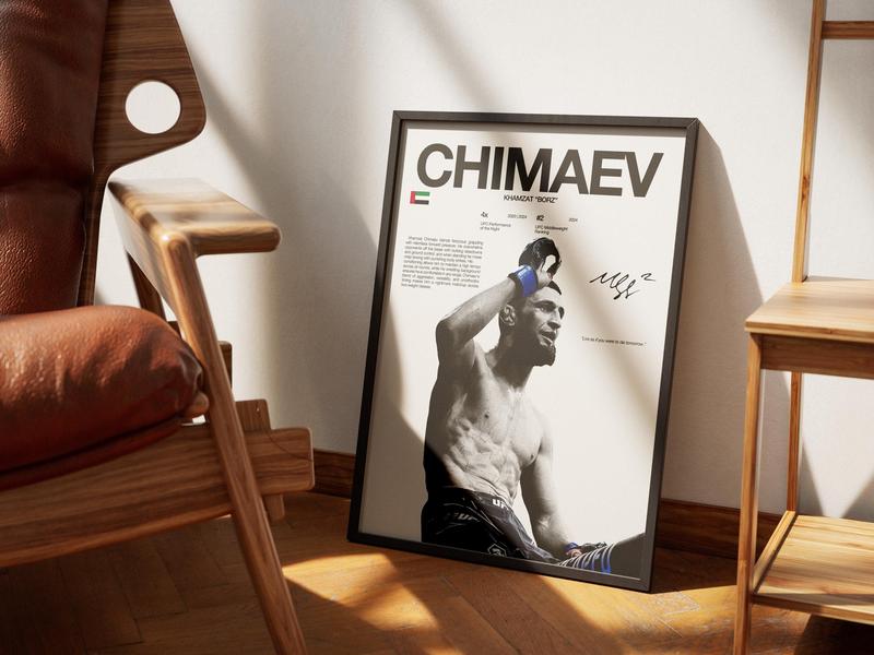 Khamzat Chimaev Poster, Ufc Wall Print, MMA Digital Download, Ufc Fighter Printable, Chimaev Champion Print, Lightweight Ufc Gift Decor Decoration