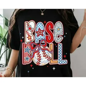 [Sale Up To 45%] Gildan Baseball Coquette , Brushstroke Baseball Coquette T-shirt, Game Day Baseball T-shirt, Baseball Bow T-shirt, Baseball Mama T-shirt