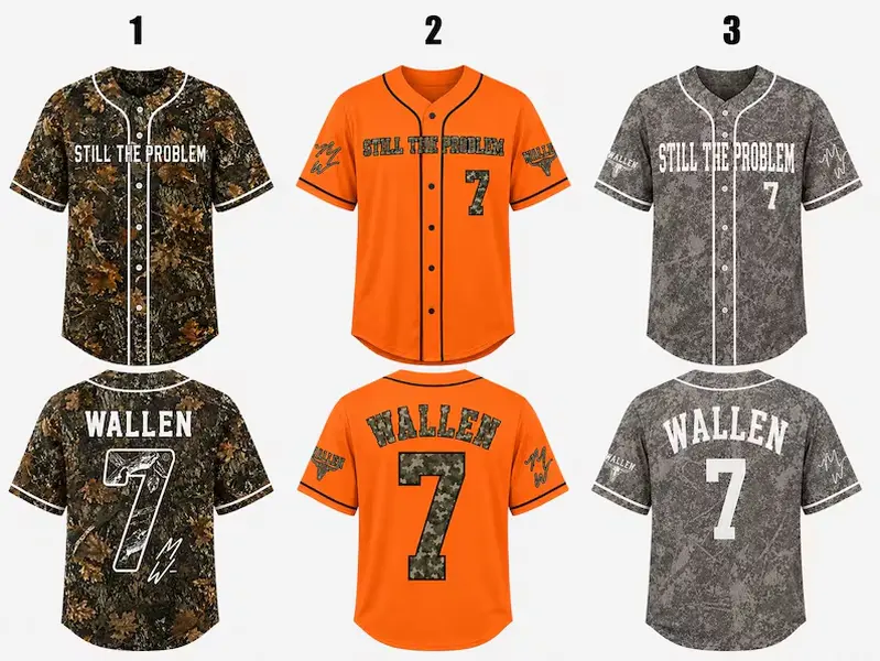 Wallen Still The Problem Tour 2026 Number 7 Baseball Jersey - Country Music Fan Gift
