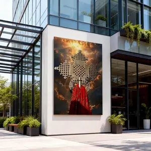 Religious Mesikel Ethiopian Eritrean Orthodox Cross Great Wall Art, Canvas Poster, Cute And Vibrant Poster for Bedroom, Dorm, A Perfect Gift Idea for New Year Home Decor Artistic Artwork