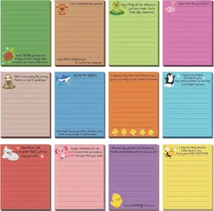 12 count Cute Inspirational Sticky Notes, 4 * 3 Motivational Notepads Positive Emotional Support  Funny Lined Memo Note Pads for Office Desk Supplies Coworker Employee()