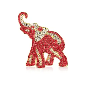 Crimson Elephant Brooch