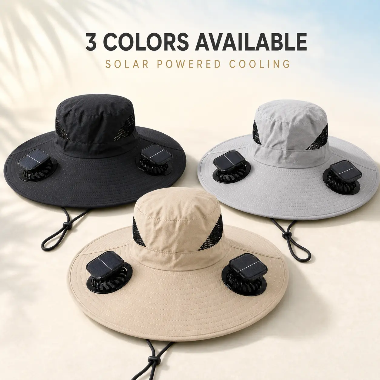 Adjustable Fan Outdoor Hat for Men and Women - Wide Brim, UPF 50+, 2 Built-In Fans, USB Rechargeable 3-Speed Quiet Airflow, Breathable Mesh, Lightweight, Ergonomic Structure, Beach Hat for Fishing, Hiking