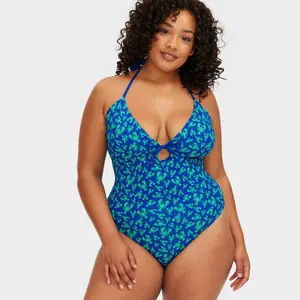 Women's Lobsters Empire Waist One Piece Swimsuit Cobalt Blue - Roller Rabbit 24