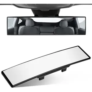 Universal 11.81 Inch Car rear view mirror with HD Glass, Anti-Glare interior clip-on wide angle Panoramic Wide Angle Accessories for Car SUV Trucks car suv car  visor