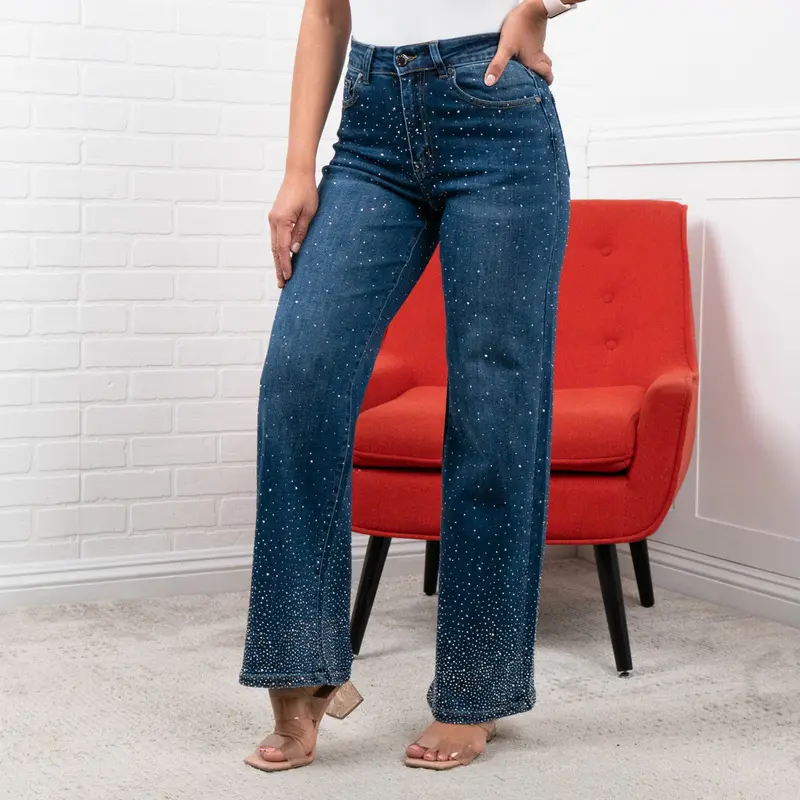 Luz Sparkle High Waisted Rhinestone Jeans 30" INSEAM