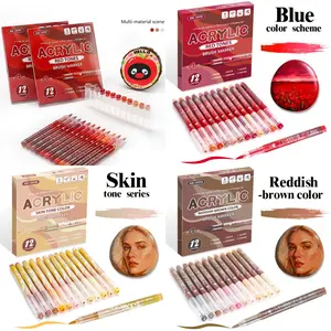 84 Color Liquid Ink Acrylic Paint Marker Set, 7 Series Gradient Colors, Fast Drying Pens for Canvas, Fabric, Rock, Ceramic, Wood, Glass