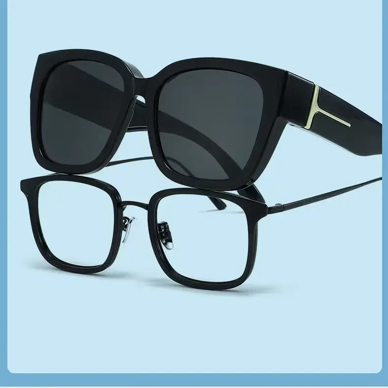 Polarized Oversized Fit Over Glasses Sunglasses UV Protection Mirrored Square Amazon.com: Meeloog Polarized Fit Over Glasses Sunglasses  main image 4