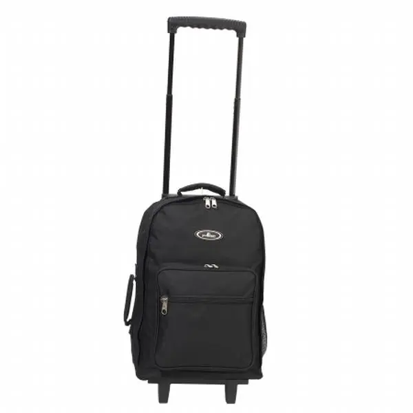 212 MAIN Everest 1045WH-BK 17 in. Telescoping Rolling Backpack Laptop Bag with Dual Wheels, Easy-Roll Design, Telescoping Handle, and Zip Closure, Laptop Bags