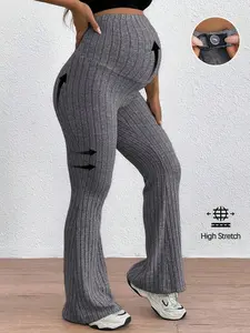 ROSY x  Maternity Adjustable Waist Skinny Bell-Bottom Long Pants With Super High Waist