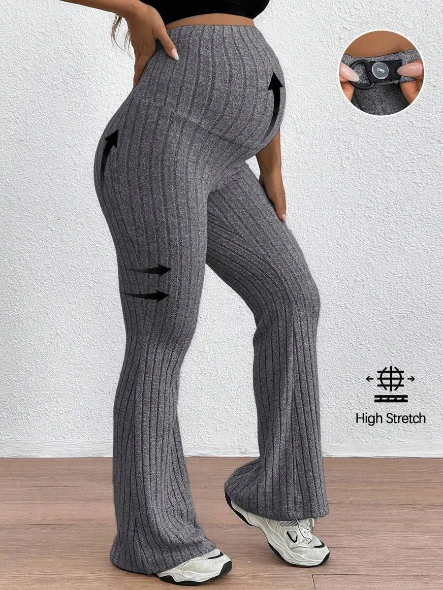 ROSY x  Maternity Adjustable Waist Skinny Bell-Bottom Long Pants With Super High Waist