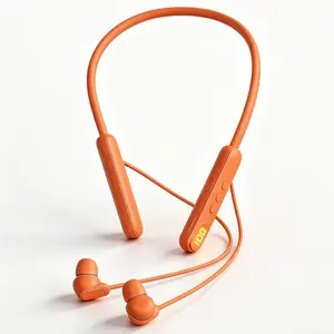 Wireless Neckband Headset, Stereo Digital  Earbuds with LED Power Display, Durable Sweatproof Design, Stable Connection, Long Standby for Sports Running Smart Voice Assistant ENC headphones Earphones