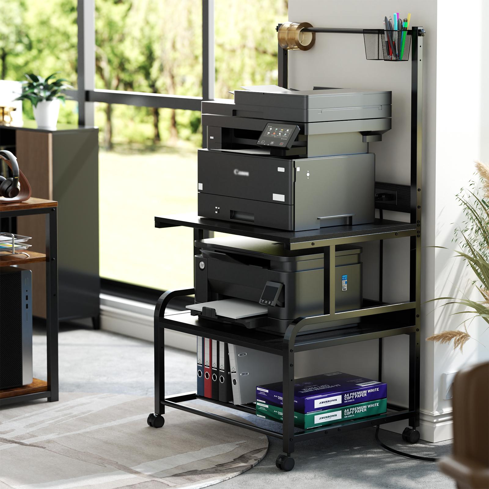 Unikito 3D Printer Stand with Power Outlet, Heavy Duty Mobile Printer Cart with Storage Shelves & Filament Holder Unikito 3D Printer Stand with Power Outlet, Heavy Duty Mobile Printer Cart with Storage Shelves & Filament Holder